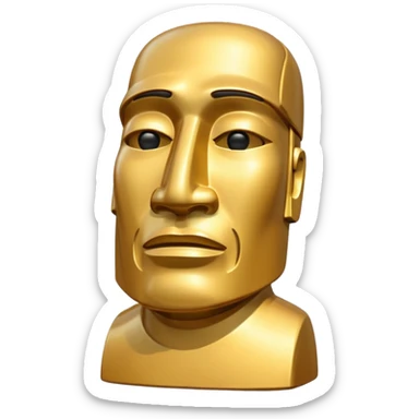 Golden Moai Slightly sideways view sticker