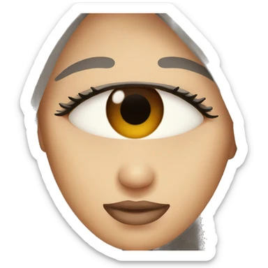 dark brown eye of a woman, only eye emoji sticker