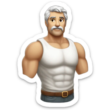 homem musculoso igual a Roma antiga. Mármore branco. Sem roupas. O bico do peito está em destaque sticker