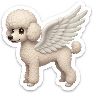Perro poodle con alas sticker