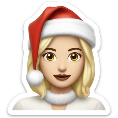 margot robbie with santa hat sticker