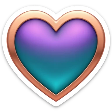 I need a teal, orange , purple, and rose gold Heart emoji  sticker