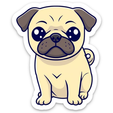 Pug negro sticker
