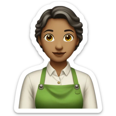 Candlemaker girl in green apron  sticker