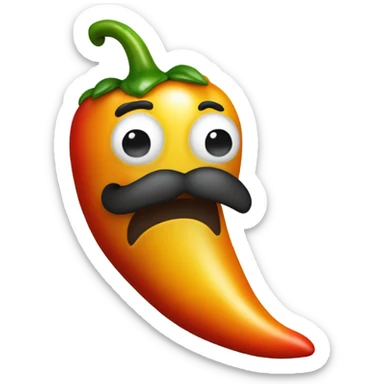 Chill pepper with a mustache  sticker