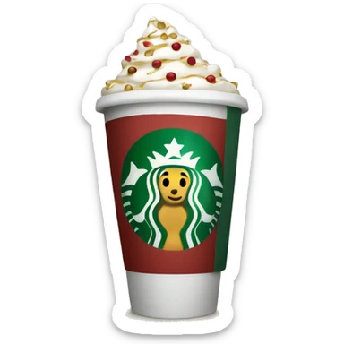 christmas starbucks cup sticker
