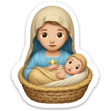 manger hay baby jesus sticker