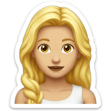 mujer bajita rubia rizosa graciosa sticker