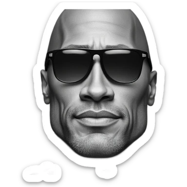 Sursil Dwayne Johnson noir et blanc sticker