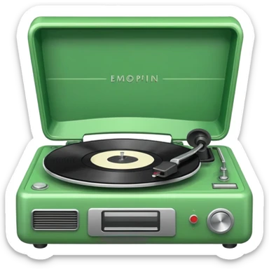 green record player sticker