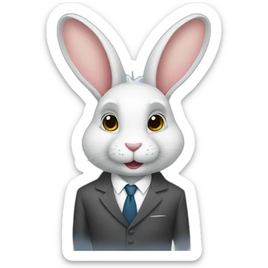 Rabbit in a suit and tie sticker