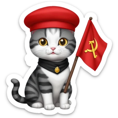 un chat qui est communiste sticker