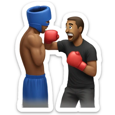 man punching a boxing bag sticker