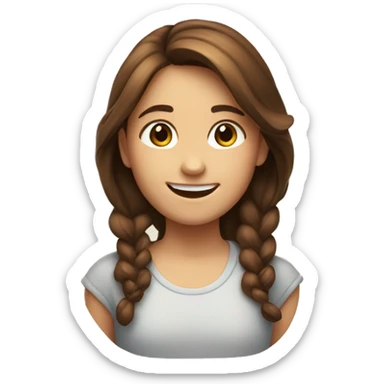 A smiling girl with brown hair shows a like sticker