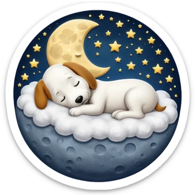 Snoopy sleeping in the moon sticker