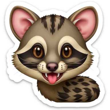 civet with yummy expression and long tongue sticker