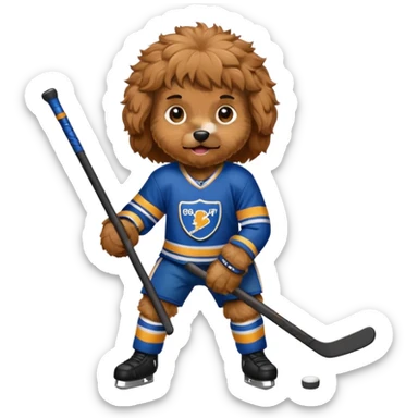 cavapoo playing hockey sticker
