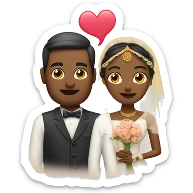 a man and woman saying vanakkam in wedding sticker