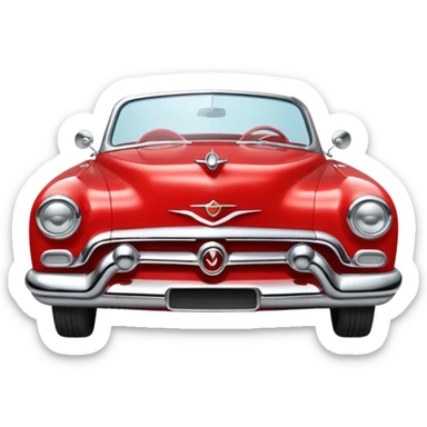 classic red convertible 1950s sticker
