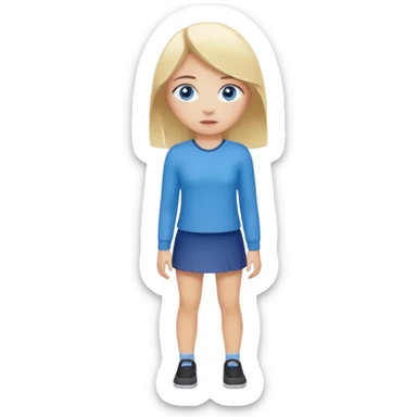 blue eyes blonde girl TRYING TO GET SOMEONES ATTENTION FULL BODY STANDING UP sticker