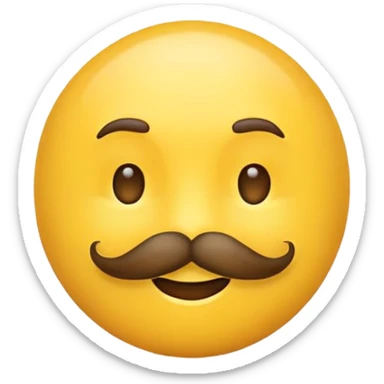 emoji with mustache sticker