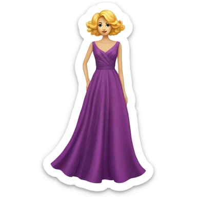An emoji of a stylish dress, typically elegant and suitable for special occasions, with a vibrant color and flowing design sticker
