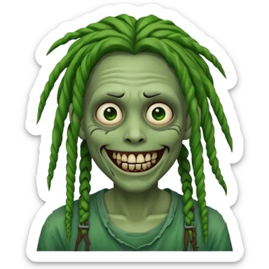 zombie with dreads with braces smiling  sticker