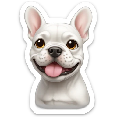 white frenchie dog sticker