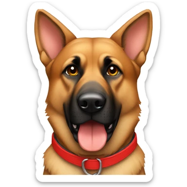 German Shepard like boxer with red gloves  sticker