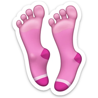 two large cartoon feet, cheerful expression sticker