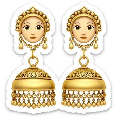 gold jhumka earring sticker