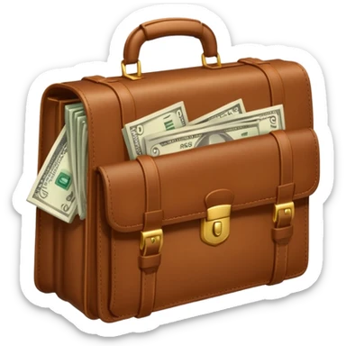 money filled briefcase sticker