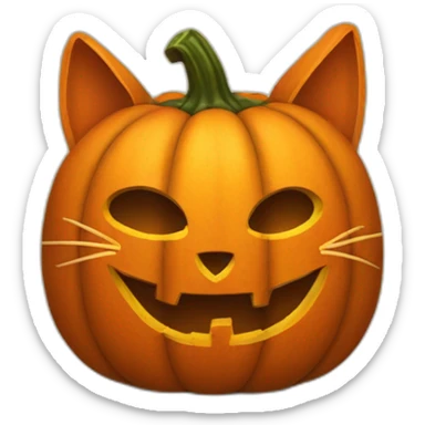 halloween pumpkin carve a cat sticker