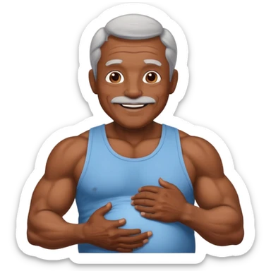 Grandpa that has muscles and is pregnant and is brown sticker