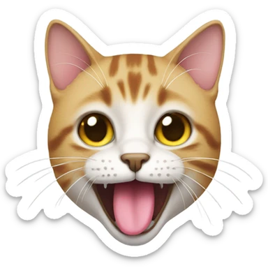 cat with tongue out sticker