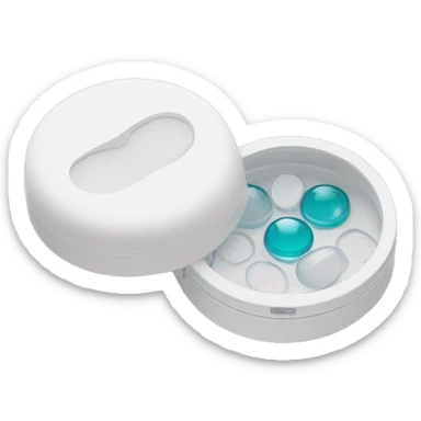 dual compartment screw-top prescription contact lens case sticker