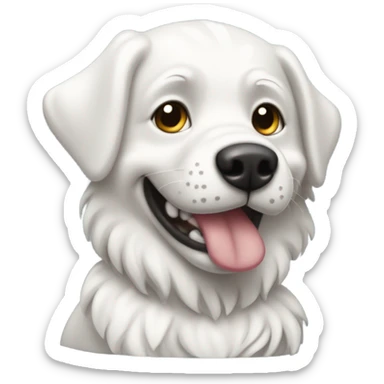  Perro blanco peludo sticker