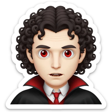 curly vampire with optical sticker