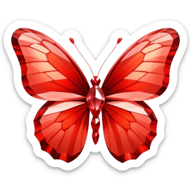 red 56-carat diamond shaped as butterfly sticker