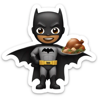 Batman holding a turkey sticker