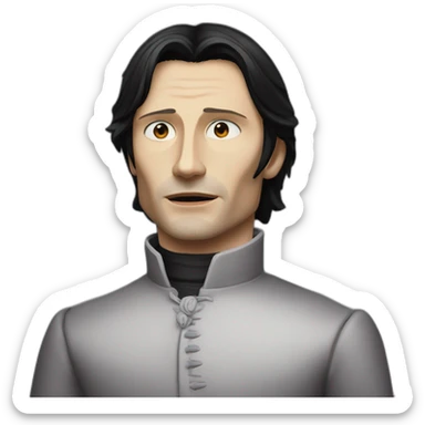 young mads mikkelsen as an angsty black haired vampire sticker