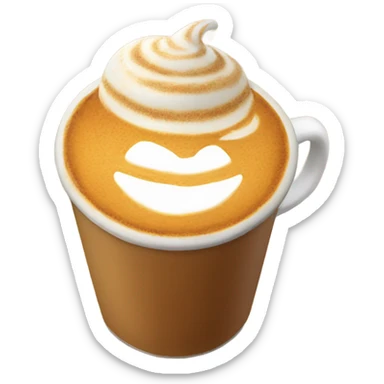Realistic pumpkin latte sticker