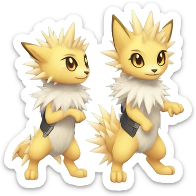 Anthro Scalie Spiky Cool Edgy Magical Shiny Colorful Pastel Sparkle Kemono-style Chibi Fantasy-Animal-Fakémon-Pokémon-Hybrid Fur Sona Aesthetic Full Body sticker