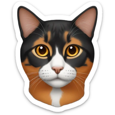 Black orange mix strict cat sticker