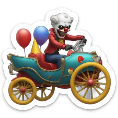 The classic death riding a clown car sticker