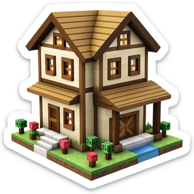 Minecraft house sticker