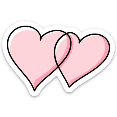 2 small pink hearts very simple  sticker