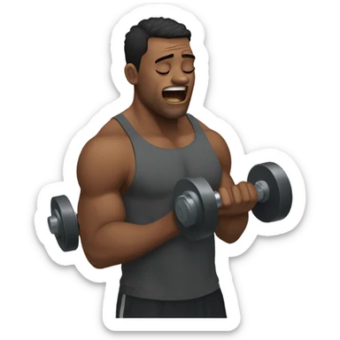  Man  crying with dumbells  sticker