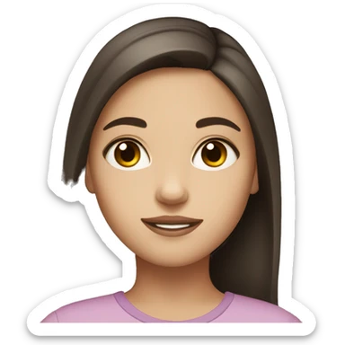 girl with fair skin and dark brown hair, and hazel eyes sticker