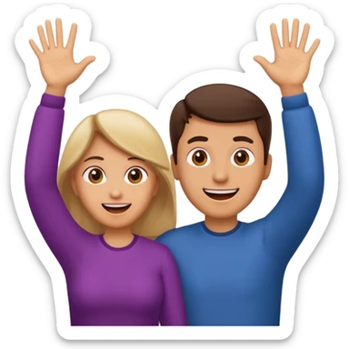 Mom and dad emoji throwing their hands up like they don't know sticker